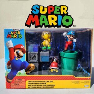 NEW Nintendo Super Mario Brothers Underground Diorama Set 2021 Jakks Pacific Act